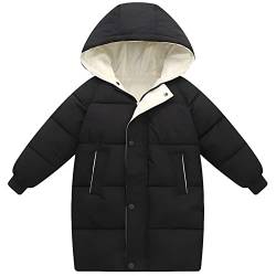 amropi Mantel Kinder Mädchen Jacke mit Kapuze Winterjacke Wintermantel Kinderjacke Schwarz,7-8 Jahre von amropi