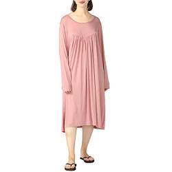 amropi Nachthemd Damen Stillnachthemd Schwangerschaft Schlafanzug Sommer Nachtwäsche Umstandskleidung Lotusfarbe,4XL von amropi
