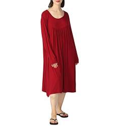 amropi Nachthemd Damen Stillnachthemd Schwangerschaft Schlafanzug Sommer Nachtwäsche Umstandskleidung Rot,4XL von amropi