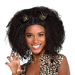 amscan 9907355 Party Girl Brown Afro-Perücke mit niedlichen Dutt Unisex Erwachsene von amscan