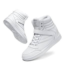 anck Sneaker Damen Keilabsatz Schuhe Sportschuhe Damen Hohe Mädchen Schuhe Weiss Weiße Schwarz Grün Turnschuhe Damen（40,Weiß） von anck