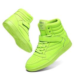 anck Sneaker Damen Keilabsatz Schuhe Sportschuhe Damen Hohe Mädchen Schuhe Weiss Weiße Schwarz Grün Turnschuhe Damen （38,grün） von anck