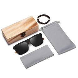 andisi Sonnenbrille Personalisiert Gravierte Männer Polarisierte Holz Sonnenbrille Personalisierte Design Frauen Sonnenbrille Holz Rahmen Gläser Groomsmen Geschenk (Schwarz) von andisi