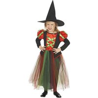 andrea-moden Hexen-Kostüm Kinder Hexenkostüm Maivi mit Hexenhut - Schwarz Orange - Zauberhafte Verkleidung für Mädchen zu Karneval oder Halloween von andrea-moden