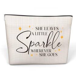 Inspirierende Geschenke für Frauen, She Leaves A Little Sparkle Wherever She Goes, Kosmetiktasche, Dankeschön-Geschenke, Make-up-Tasche, Geburtstagsgeschenke für beste Freundin, Schwester, von anhpover