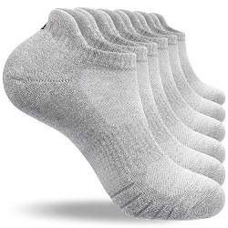 anqier 6 Paar Sneaker Socken Herren 43-46 39-42 35-38 47-50 Baumwolle Sportsocken Damen Gepolsterte Laufsocken Schwarz Weiß Grau Atmungsaktiv Kurz socken von anqier