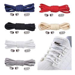 6 Paar Elastische Schnürsenkel mit Metallkapsel, Einstellbare Schnürsenkel Ohne Binden, Gummi Schuhbänder mit Kapseln, Gummischnürsenkel für Sneaker, Laufschuhe, Sporschuhe(6 Farben) von anshuke