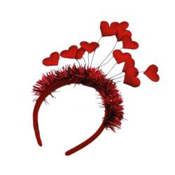 Blumenstirnband für Damen und Mädchen, Haarband für Bankett, Haarreif, Glitzer-Herz, Dekor, Haarband für Valentinstag, Valentinstag, Stirnbänder für Mädchen, Valentinstag, Herz von antianzhizhuang