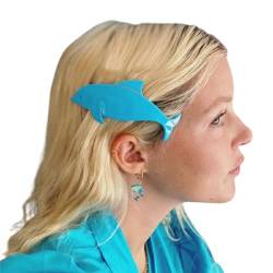 Elegante blaue Delfin-Haarspange, süße Seitenclip, Haarnadel, Frauen-Haar-Werkzeug für Seitenhaar, InsStyle, Teenager, Kopfschmuck, niedlicher Delfin-geformter Haarclip für Frauen, Haarstyling von antianzhizhuang