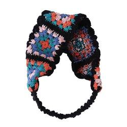 Sonnenfestes Damen-Haarband mit Blume, gehäkelt, rechteckig, niedlich, elastisch, für Frühling und Sommer, Haar-Accessoires, Stricktuch von antianzhizhuang