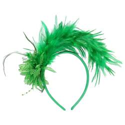 TeaParty Fascinator Feder-Stirnband für Karneval, Feiern, 1920er Jahre, Haarreif für Damen, Rollenspiel, Pferderennen, Stirnband der 1920er Jahre von antianzhizhuang