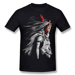 Aoteman Awesome Graphic Princess Mononoke T Shirt Cool Streetwear Custom Cotton T-Shirts_011, Schwarz , M von aoteman