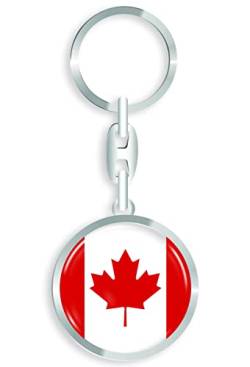 aprom Kanada - Schlüsselanhänger + Sticker - WM EM Fussball - Metall-Keyholder mit 3D Effekt. Mit Auto PKW Aufkleber RD von aprom