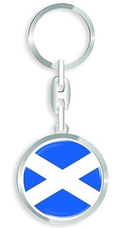 aprom Schottland Schlüsselanhänger + Sticker - WM EM Fussball - Metall-Keyholder mit 3D Effekt. Mit Auto PKW Aufkleber RD von aprom