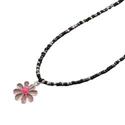 apughize Bohème-Halskette, handgewebt, Gänseblümchen, Sommer, Strand, Reisperlen, Blume, Halsband, geeignet für weibliche Bohemian-Halsketten für Frauen, Perlen, Choker, Modeschmuck von apughize