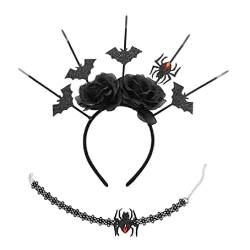 apughize Rosen-Stirnband, Halloween-Halsband, Rosenkrone, Kopfschmuck, Gothic-Stil, Gothic-Stirnband, Gothic-Stirnband, Gothic-Stil, Choker von apughize