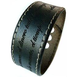 area17 Lederarmband mit Randnaht, schwarz - mit Wunsch Gravur von area17