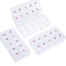 arkaan 3-Teilige Transparente Aufbewahrungsbox für Falsche Nagelspitzen mit 10 Leeren PläTzen Aufbewahrungsbox Container Nail Art Organizer Box von arkaan