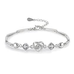 asdchZen Damen-Armband, einfache Liebe, weißer Zirkon, Geburtstagsgeschenk von asdchZen