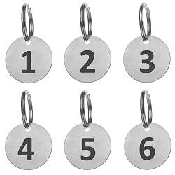 100 Stück Schlüsselanhänger, Edelstahl Nummer Schlüssel Anhänger Nummer ID Tags mit Schlüsselring 1 to 100 - Silber，Schwarz von aspire