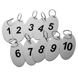 20 Stück Schlüsselanhänger, Nummer Schlüssel Anhänger Nummer ID Tags mit Schlüsselring, Nummern 1-20 (Silber) von aspire