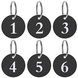 50 Stück Schlüsselanhänger, Aluminiumlegierung Nummer Schlüssel Anhänger Nummer ID Tags mit Schlüsselring -Zahlen 1 to 50, Schwarz von aspire