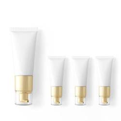 Aspire 4 Pack 1 OZ/30 ML Plastic Cosmetic Airless Pump Tube BB Cream Soft Tube von aspire