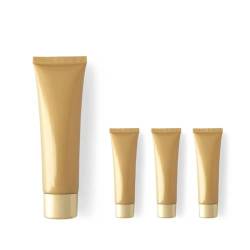 Aspire 4 Pack 1.7 OZ/3.4 OZ Gold Plastic Cosmetic Tube Squeezable Tubes For Skin Care with Screw Cap-3.4oz von aspire