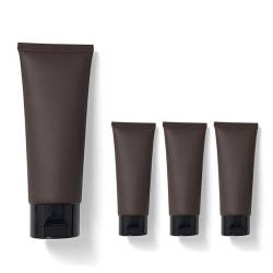 Aspire 4 Pack 3.4 OZ/100 ML Brown Travel Cosmetic Soft Tubes with Flip-top Cap for Cream, Lotion von aspire