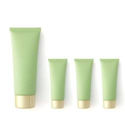Aspire 4 Pack 3.4 OZ Squeezable Tubes Travel Cosmetic Containers with Twist Cap-Gold von aspire
