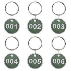 Schlüsselanhänger,200 Stück Nummer Schlüssel Anhänger mit Metaller schlüsselring,Nummeriert ID Nummer Tags 30 mm Durchmesser,Zahlen 1-200 Grün von aspire
