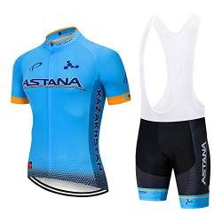 assocauicy Herren Fahrradbekleidung Set,Atmungsaktiv Schnelltrocknend Kurzarm Trikot Radhose Mit 3D Sitzpolster von assocauicy