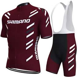 assocauicy Herren Fahrradtrikot Set,Atmungsaktives Schnell Trocknendes Radtrikot Mit 4d Gel Gepolsterten Mit DREI Rückentaschen von assocauicy