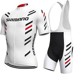 assocauicy Herren Fahrradtrikot Set,Atmungsaktives Schnell Trocknendes Radtrikot Mit 4d Gel Gepolsterten Shorts von assocauicy