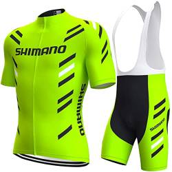 assocauicy Herren Fahrradtrikot Set,Atmungsaktives Schnell Trocknendes Radtrikot Mit 4d Gel Gepolsterten Shorts von assocauicy