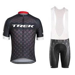 assocauicy Herren Kurzarm Fahrrad Trikot Set,Atmungsaktiv Schnell Trocknend Radtrikot Mit 4d Gel Gepolsterten Shorts Fahrradbekleidung Set FüR MTB von assocauicy