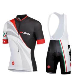 assocauicy Herren Kurzarm Fahrrad Trikot Set,Atmungsaktiv Schnell Trocknend Radtrikot Mit 4d Gel Gepolsterten Shorts Fahrradbekleidung Set FüR MTB von assocauicy