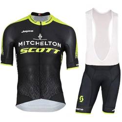 assocauicy Herren Kurzarm Fahrrad Trikot Set,Atmungsaktiv Schnell Trocknend Radtrikot Mit 4d Gel Gepolsterten Shorts Fahrradbekleidung Set FüR MTB von assocauicy