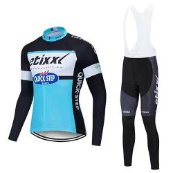 assocauicy Herren Radtrikot Langarm Radfahren Set，Bekleidung 3D Pad Pant Stretch Performance Baumwolle mit Taschen von assocauicy