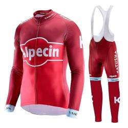 assocauicy Radtrikot Herren Langarm Set,Fahrradtrikot Herren Herbst Atmungsaktive Cycling Jersey Schnell,Fahrradhose mit 4D Sitzpolster von assocauicy