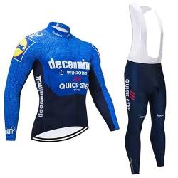 assocauicy Radtrikot Herren Langarm Set,Fahrradtrikot Herren Winter Herbst WäRmend,Rennrad Trikot Geeignet FüR Outdoor-Radfahren von assocauicy