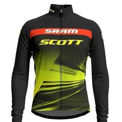 assocauicy Radtrikot Herren Langarm Winter,Fahrrad Trikots Windschutz Mit Fleece Atmungsaktiv Und Schnell Trocken mit Taschen von assocauicy