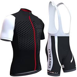 assocauicy Rennrad Trikot Herren Set,Atmungsaktiv Und Schnelltrocknend Herren-Radtrikot Radhosen Für Männer Mit 3D-Gel-Pads von assocauicy