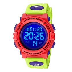 aswan watch Digitaluhr Kinder Jungen mit Wecker,Stoppuhr,LED Licht,Datum-Sport Armbanduhr mit Silikonarmband-M von aswan watch