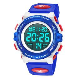 aswan watch Digitaluhr Kinder Jungen mit Wecker,Stoppuhr,LED Licht,Datum-Sport Armbanduhr mit Silikonarmband-M von aswan watch