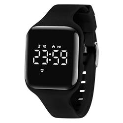 aswan watch Digitaluhr Kinder Mädchen Jungen mit Schrittzähler,Wecker,Stoppuhr, Licht,Datum-Sport Armbanduhr ohne App und Handy mit Silikonarmband von aswan watch