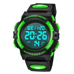 aswan watch Digitaluhr Kinder Mädchen Jungen mit Wecker,Stoppuhr,LED Licht,Datum-Sport Armbanduhr mit Silikonarmband-S von aswan watch