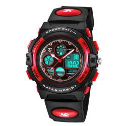 aswan watch Digitaluhr Kinder Mädchen Jungen mit Wecker,Stoppuhr,LED Licht,Datum-Sport Armbanduhr mit Silikonarmband von aswan watch