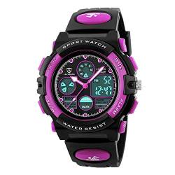 aswan watch Digitaluhr Kinder Mädchen Jungen mit Wecker,Stoppuhr,LED Licht,Datum-Sport Armbanduhr mit Silikonarmband von aswan watch