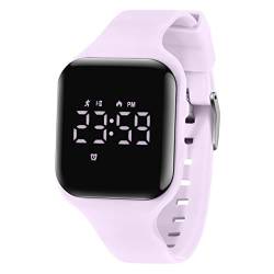 aswan watch Digitaluhr Kinder Mädchen mit Schrittzähler,Wecker,Stoppuhr, Licht,Datum-Sport Armbanduhr ohne App und Handy mit Silikonarmband von aswan watch